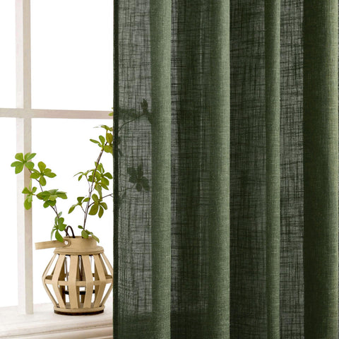 MIULEE olive green linen curtains bedroom decor adds natural texture
