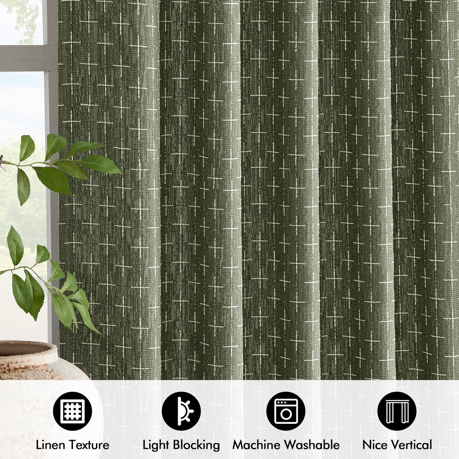 MIULEE textured linen-like fabric blends colors for a modern, cozy look.
