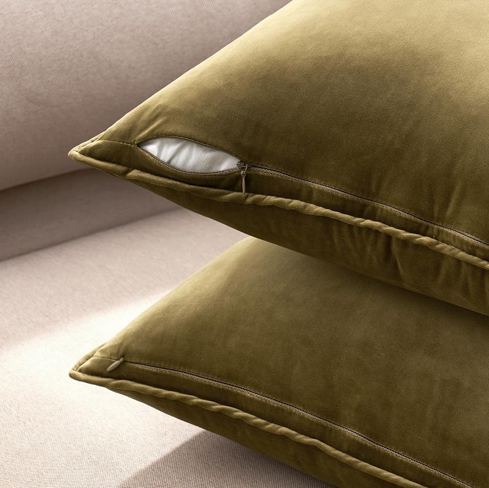 MIULEE olive green velvet texture close-up highlights rich pile and sheen.