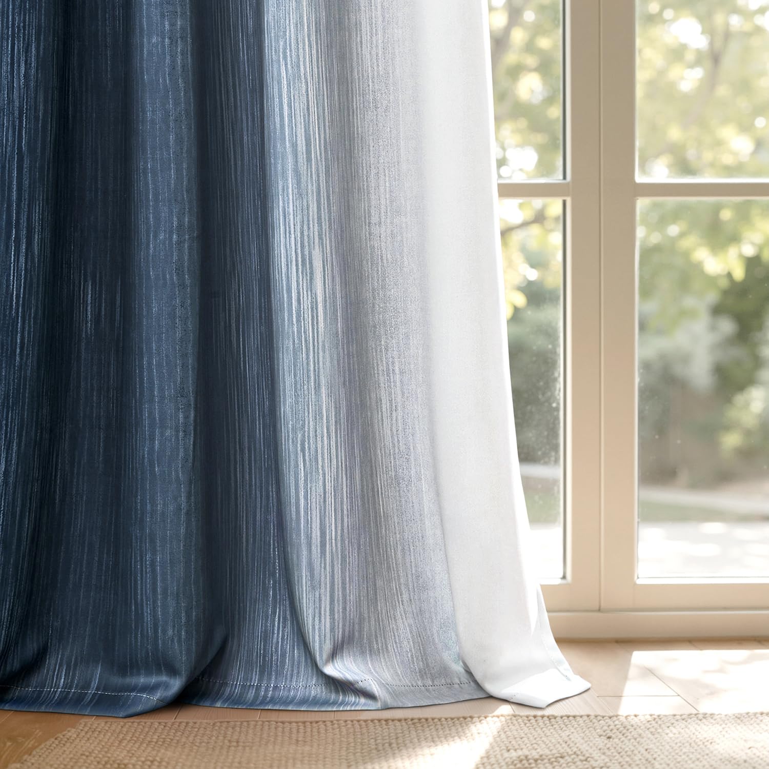 MIULEE Ombre blackout curtains two-panel set ready for bedroom or living room use