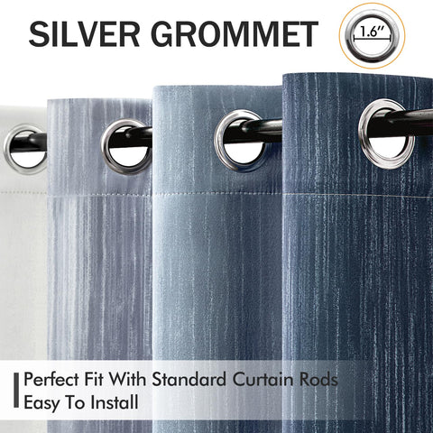 MIULEE Ombre blackout curtains draped gracefully to show drape and movement