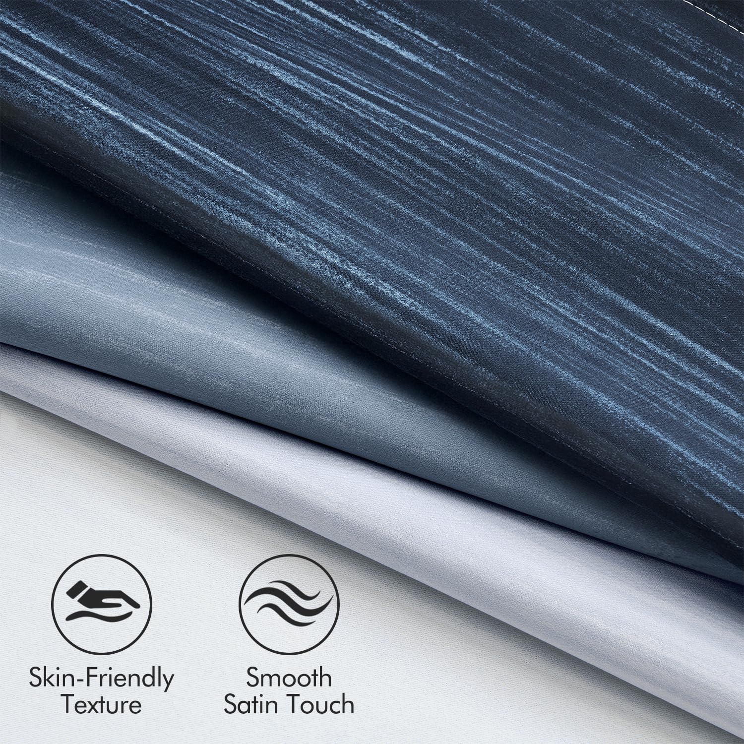 MIULEE Ombre blackout curtains installed on a rod displaying the two-panel setup