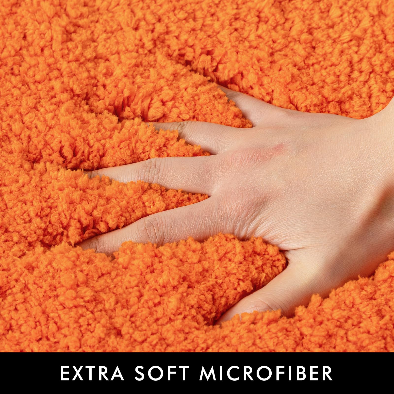 MIULEE orange rug with non-slip-TPR backing helps prevent slips on wet floors.