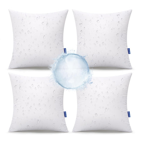 MIULEE outdoor 18x18 pillow pack four, waterproof cushions for patio seating.