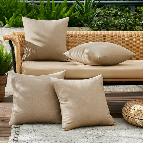 MIULEE light tan 18x18 pillow cover waterproof detail suitable for outdoors