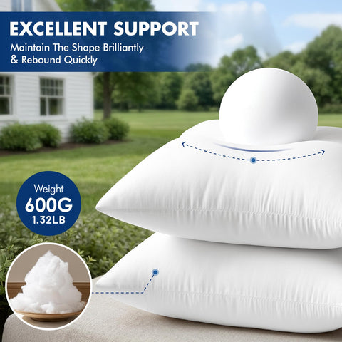 MIULEE 20x20 pillow inserts ideal for patio cushions.