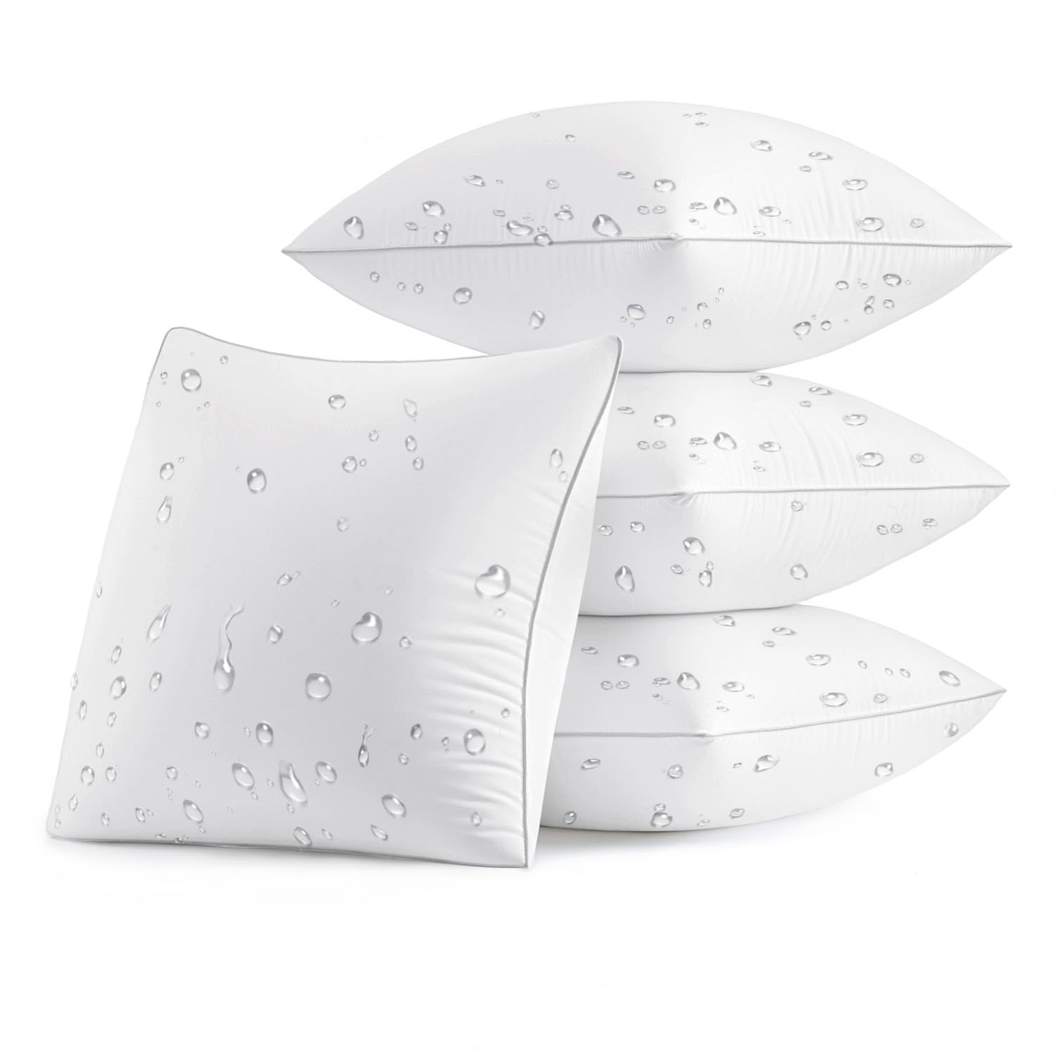MIULEE outdoor pillow inserts 4-pack ready for patio cushions with waterproof protection.