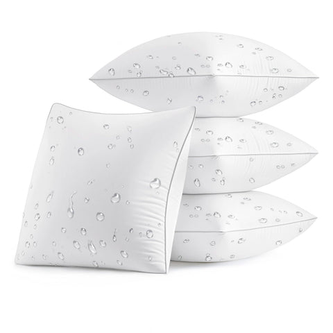 MIULEE outdoor pillow inserts 4-pack ready for patio cushions with waterproof protection.