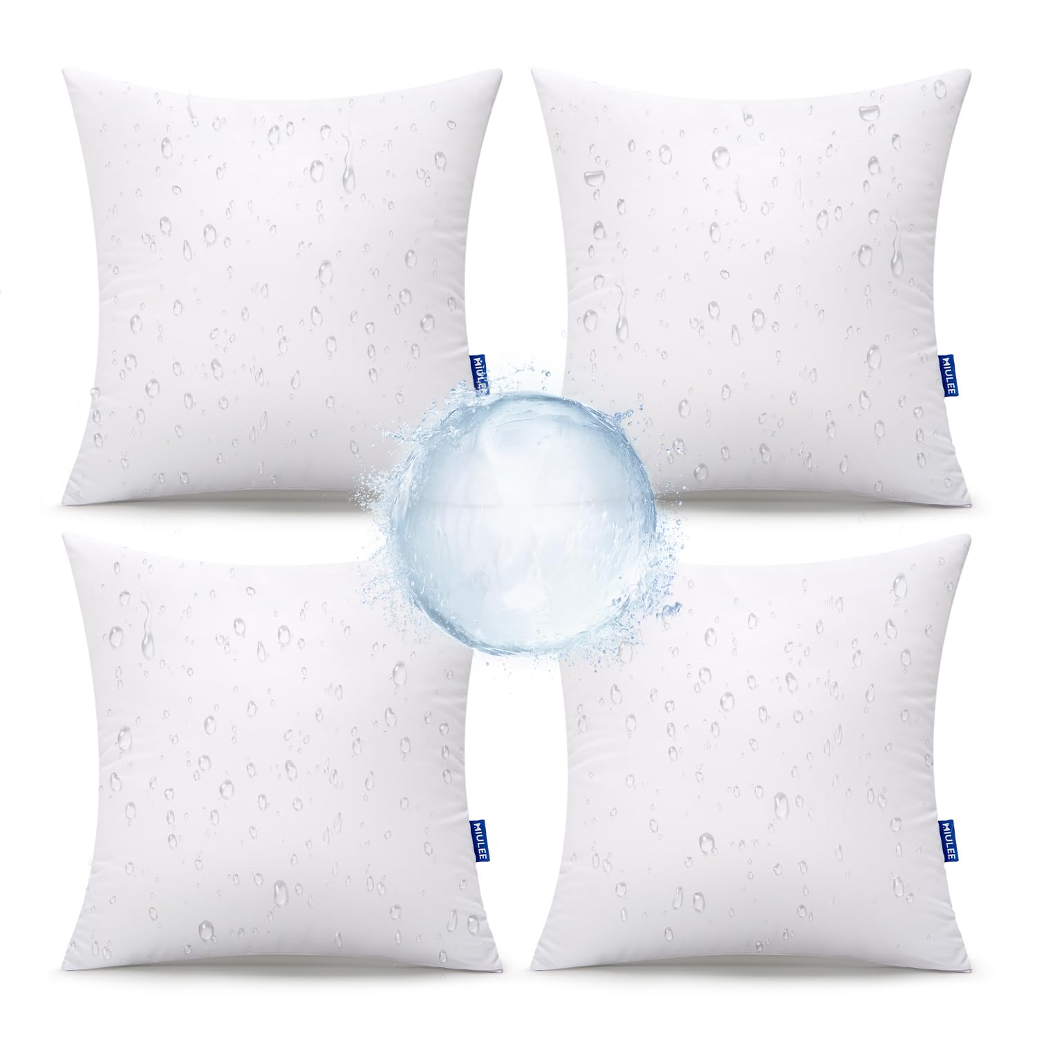 MIULEE outdoor pillows 20x20 pack four with waterproof fabric for patio use