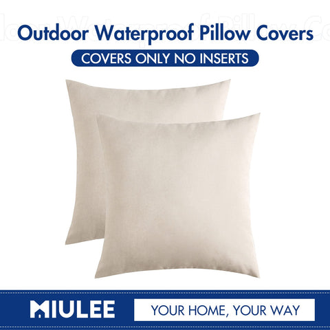MIULEE pack of 2 outdoor pillow covers for quick refresh.