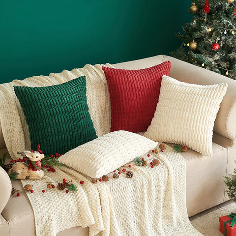 MIULEE pack two cream pillow covers suitable for quick styling updates