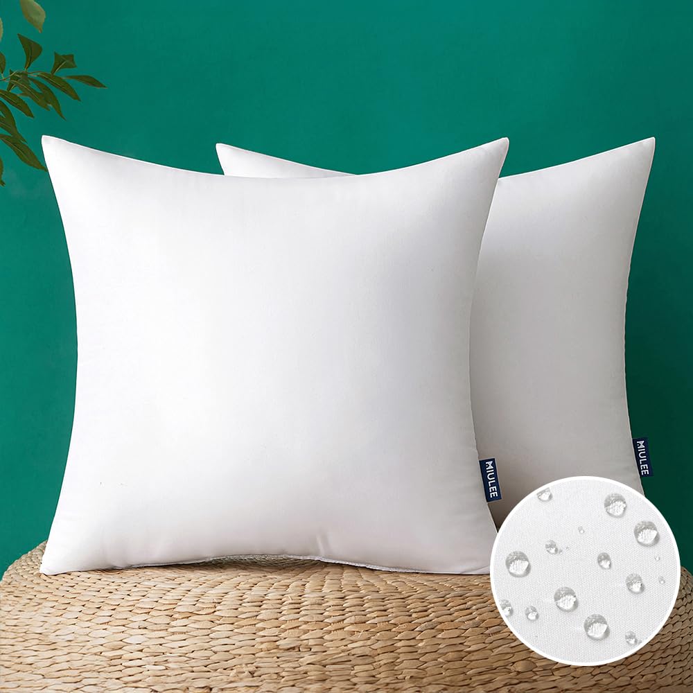MIULEE outdoor pillow insert 22x22 waterproof for patio and sofa use.