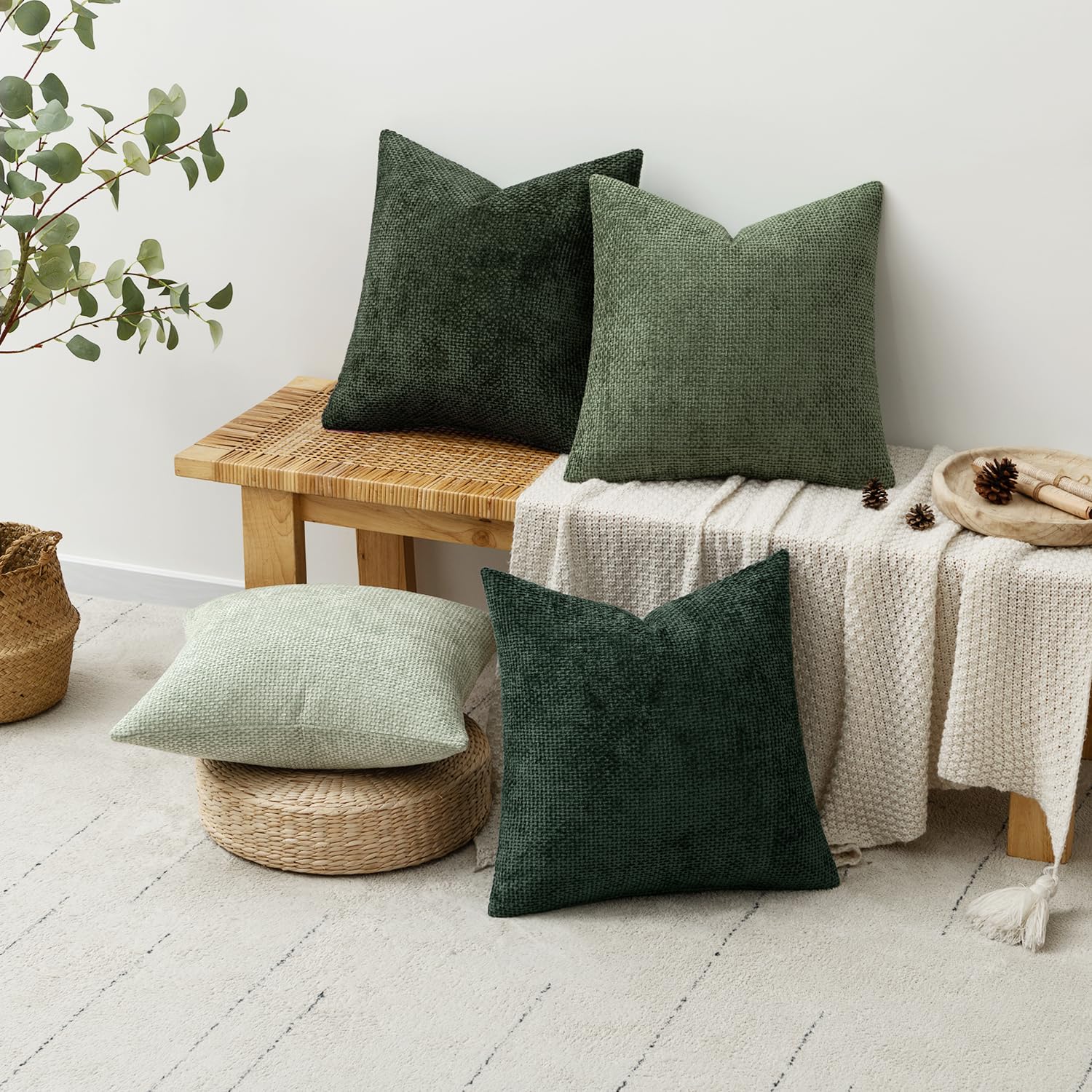 MIULEE pack4 couch decor green sage emerald ensemble for fresh spring vibe