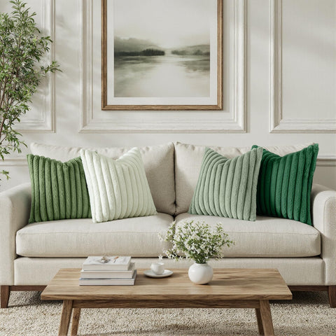 MIULEE velvet back green 18x18 cover offers silky backside.