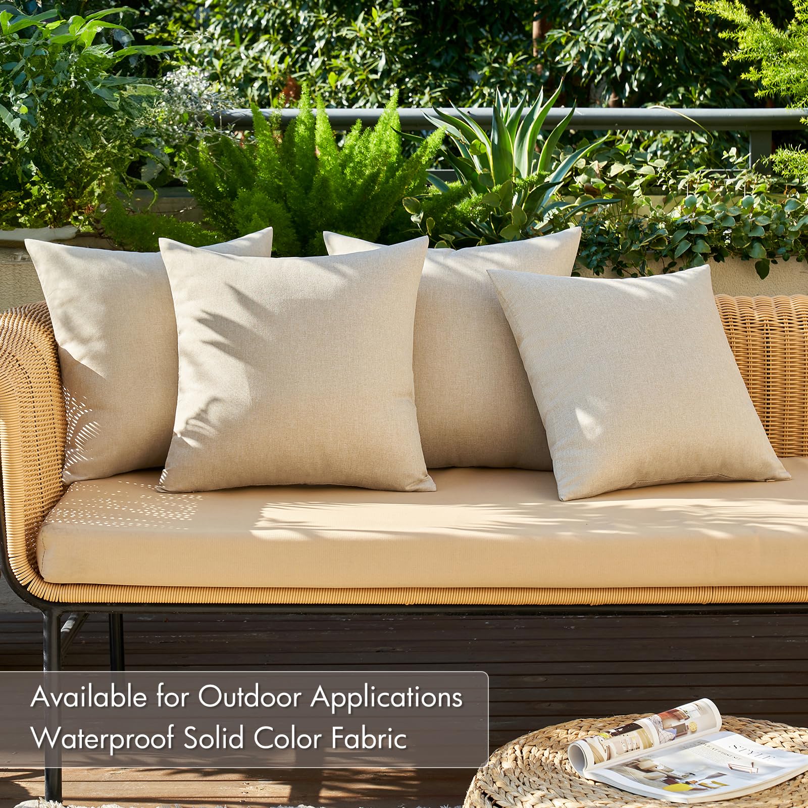 MIULEE beige pillow cover close-up shows hidden zipper for clean styling