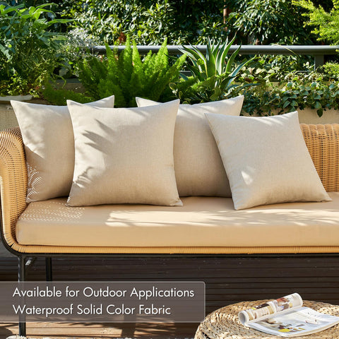 MIULEE beige pillow cover close-up shows hidden zipper for clean styling