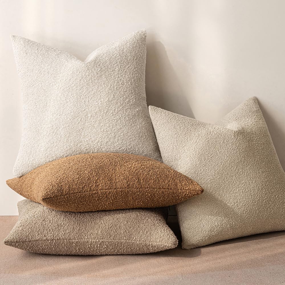 MIULEE pillow cover boucle weave detail offers warm texture and everyday durability