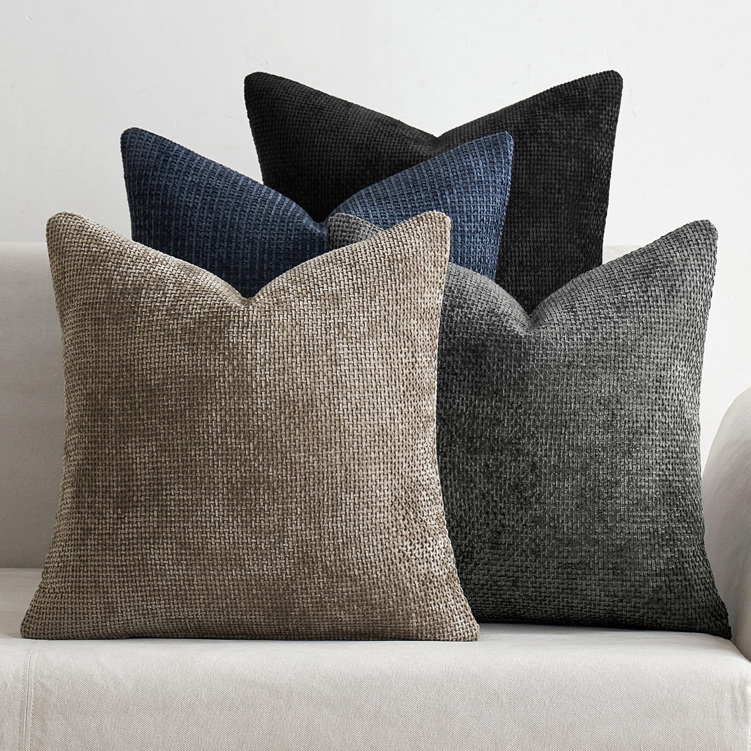 MIULEE pillow cover chenille close-up showing plush softness