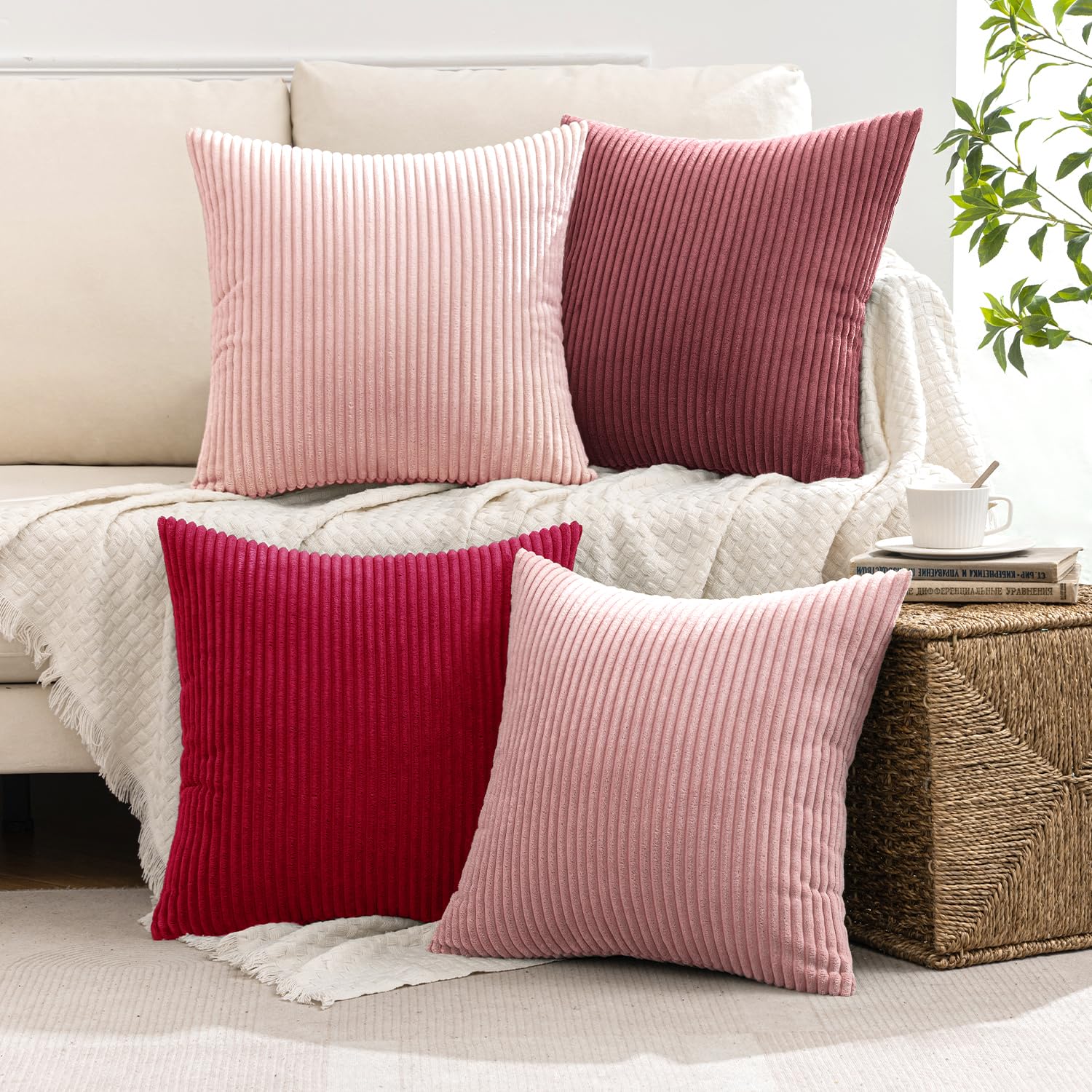 MIULEE set of four pillow covers provides easy decor refresh options.
