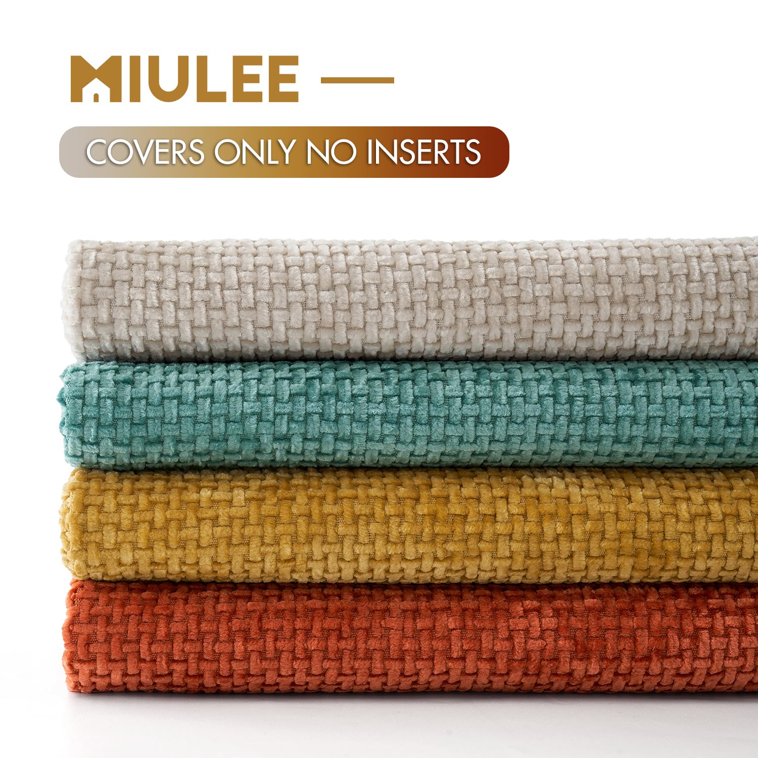 MIULEE 18x18 chenille pillow cover with precise stitching for premium look.