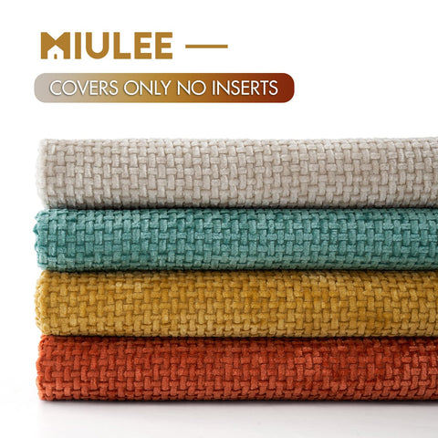 MIULEE 18x18 chenille pillow cover with precise stitching for premium look.