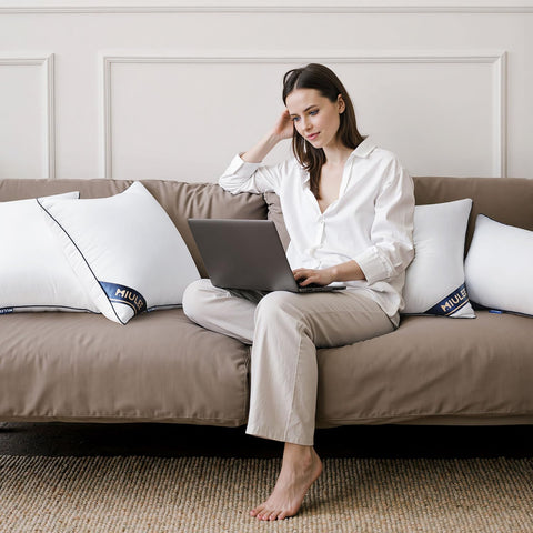 MIULEE pillow decor on sofa scene enhances living room styling.