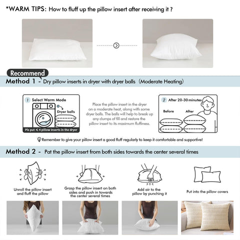 MIULEE pillow insert back support for sofa or chair