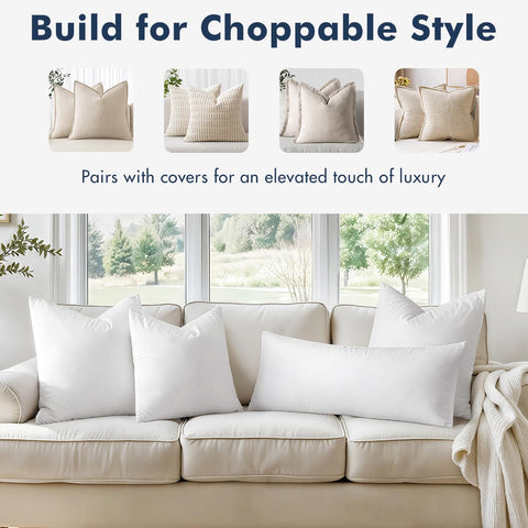 MIULEE 20x20 bedroom setup with white pillow inserts for a cozy look