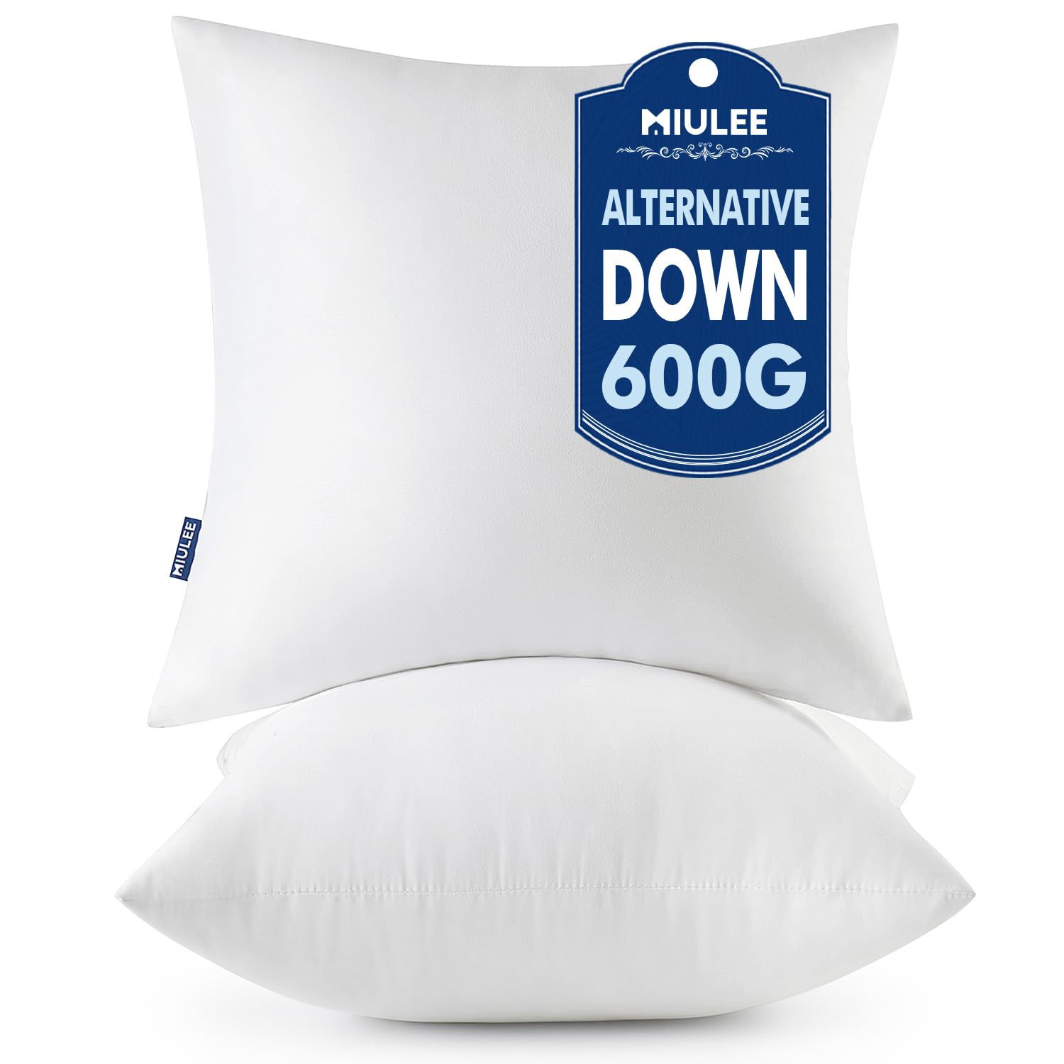 MIULEE pillow insert front view shows plush loft for couch decor