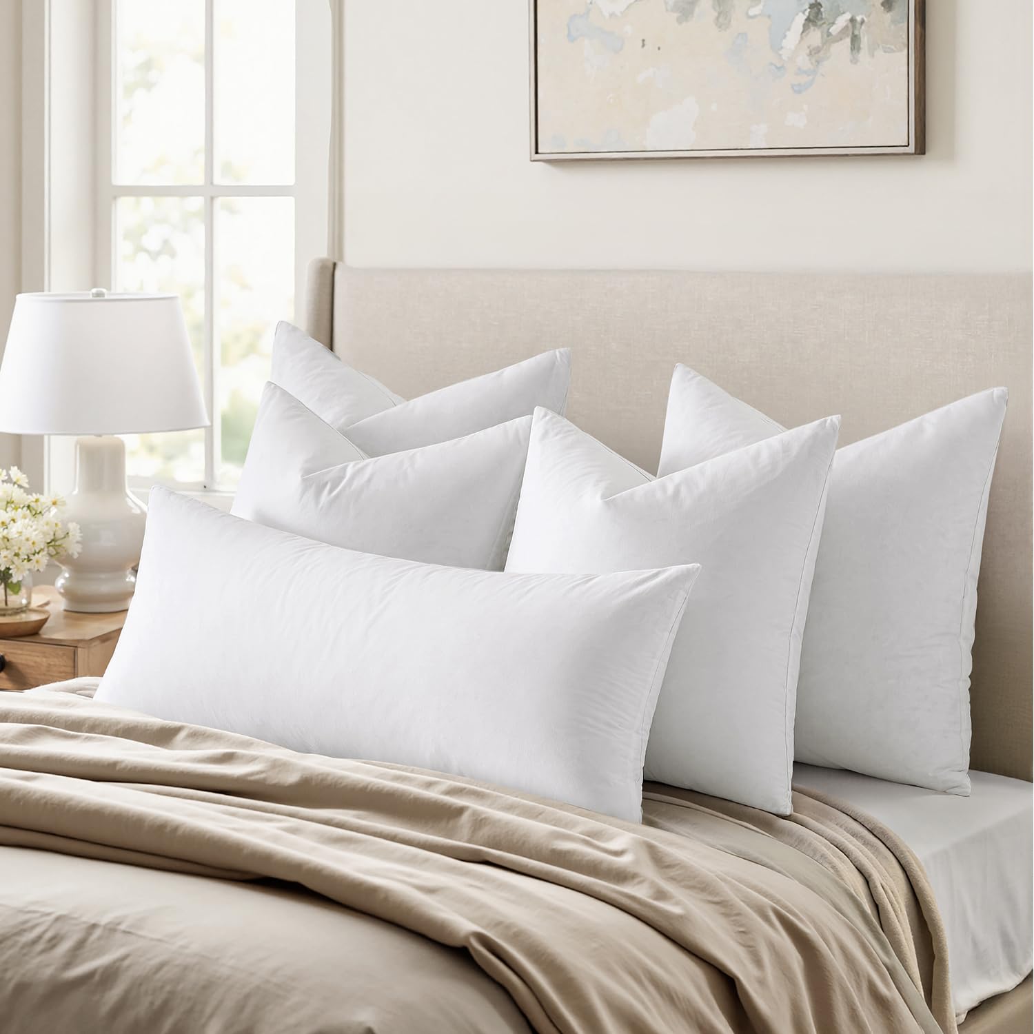 MIULEE 20x20 pillow insert displayed on a sofa for chic decor