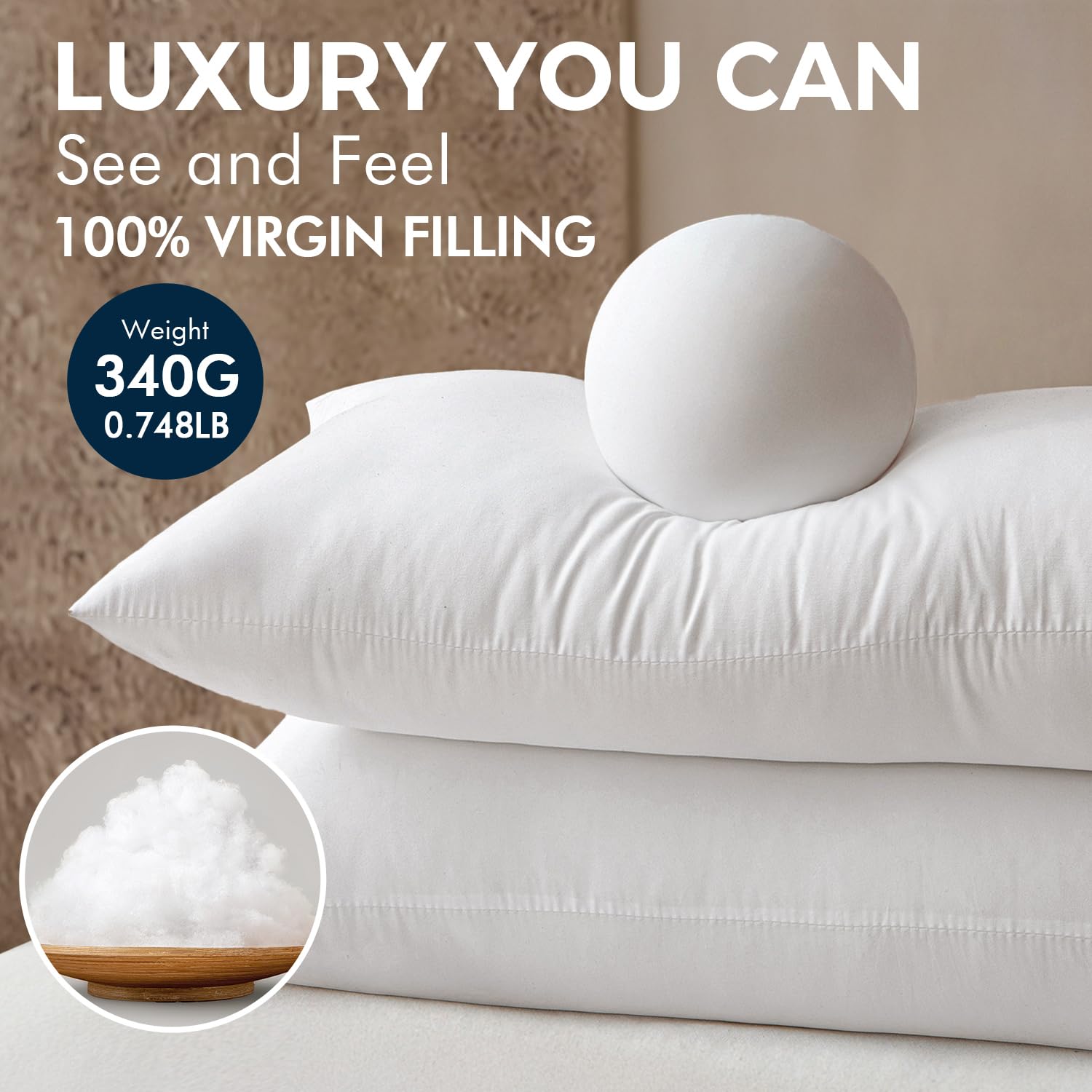 MIULEE pillow insert with back support on car seat