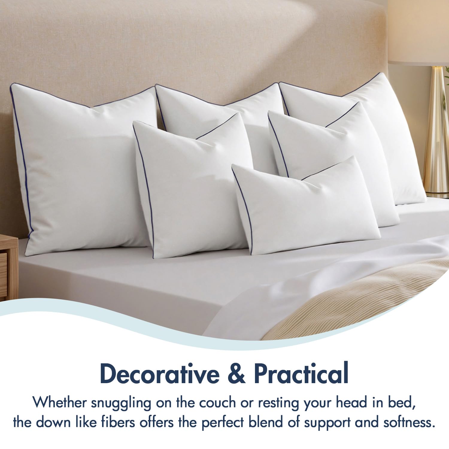 MIULEE pillow insert in a bedroom setup highlighting lumbar support.
