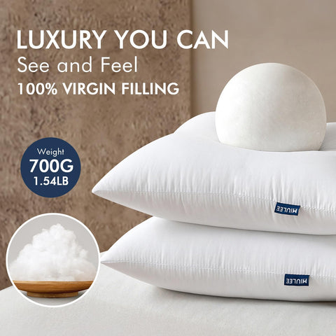 MIULEE pillow insert on bed enhances decorative layering