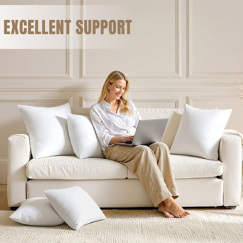 MIULEE pillow insert on sofa illustrating versatile home decor use.