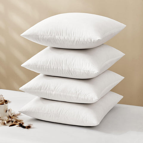 MIULEE pillow inserts 20x20 white, pack of four, for plush support.