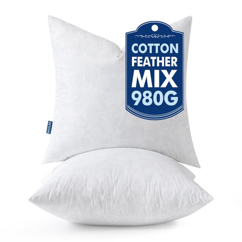 MIULEE pillow inserts 22x22 square pack enhances sofa styling with plush support.
