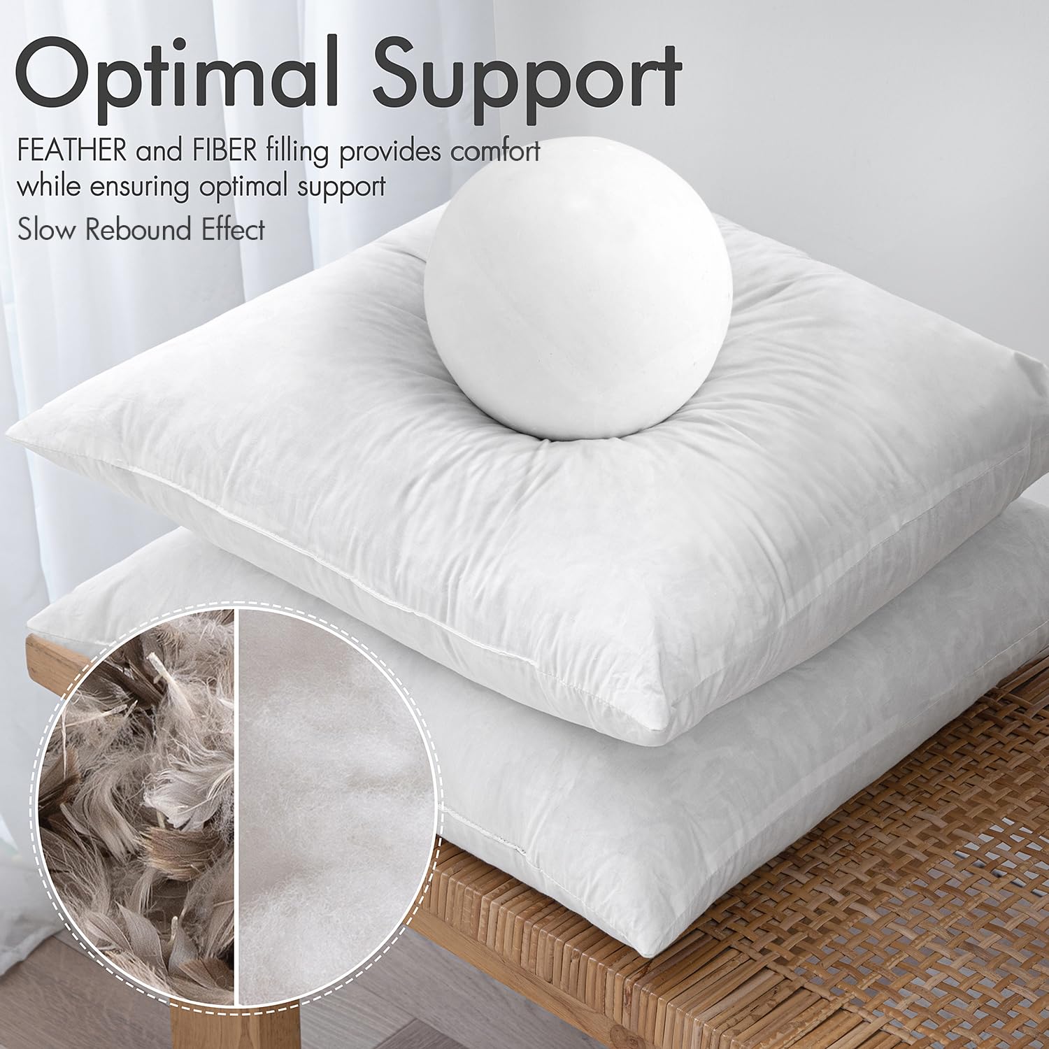Fluffy fill of MIULEE inserts balances softness with structured support for lounging.