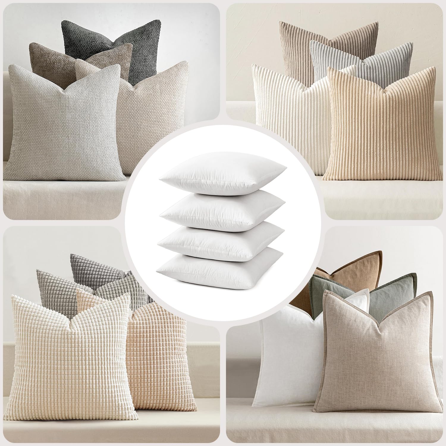 MIULEE pillow inserts on a sofa demonstrate versatile decor options.