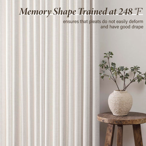 MIULEE Pinch Pleated Linen Curtain 90in back tab design adds versatile hanging options