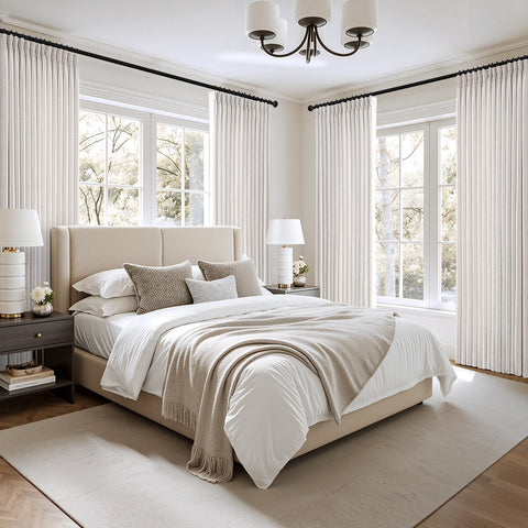 MIULEE Pinch Pleated Linen Curtain 90in easy care keeps folds neat with spot cleaning