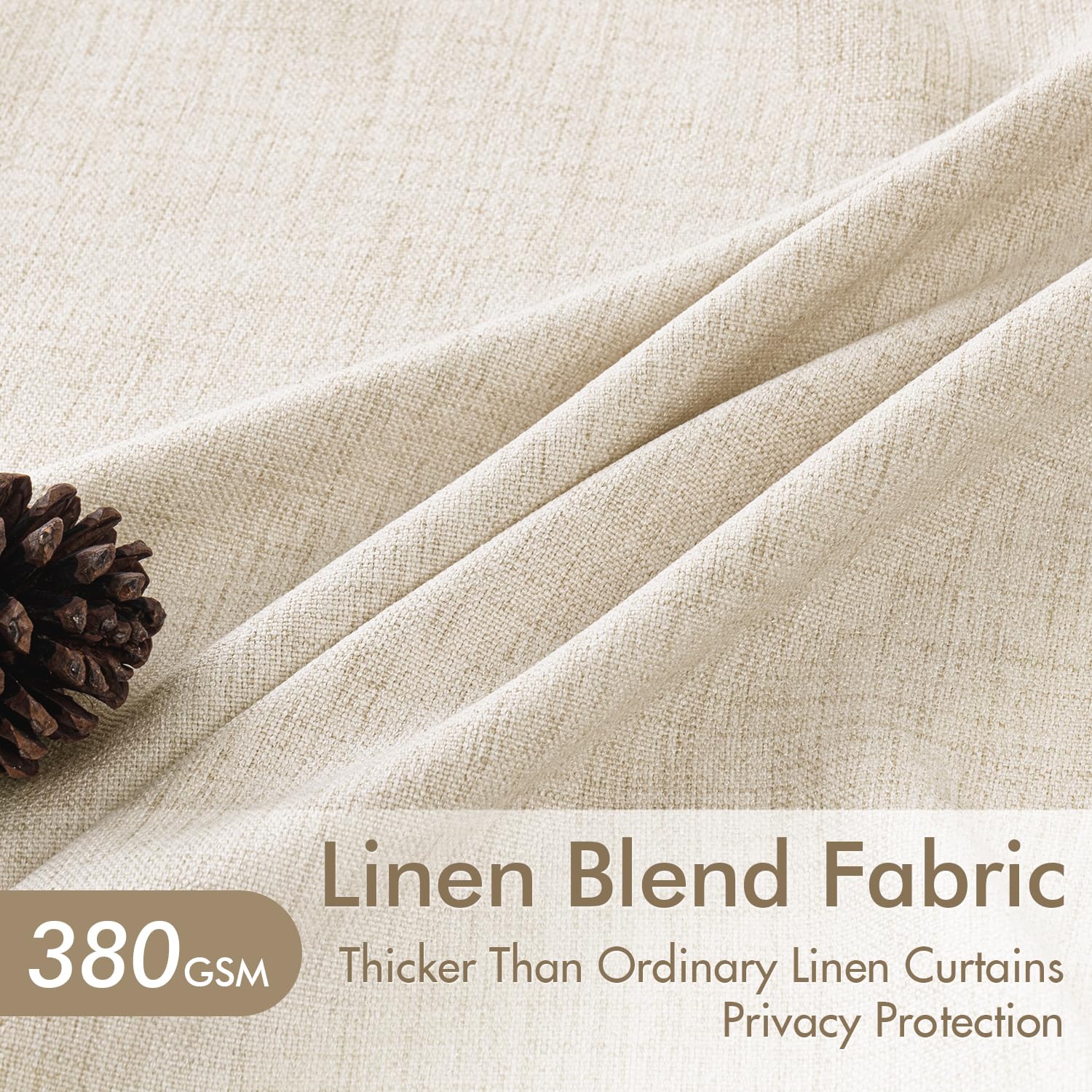 MIULEE ivory cream curtains add a tailored, semi-sheer feel to the window.