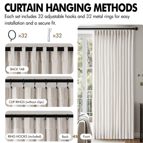 MIULEE Pinch Pleated Linen Curtain 90in living room ambience with filtered light