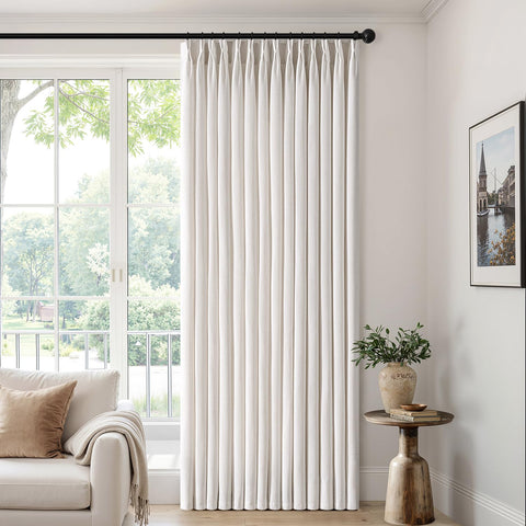 MIULEE Pinch Pleated Linen Curtain 90in memory pleats maintain crisp silhouette