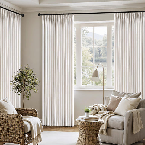 MIULEE Pinch Pleated Linen Curtain 90in rod pocket option simplifies installation