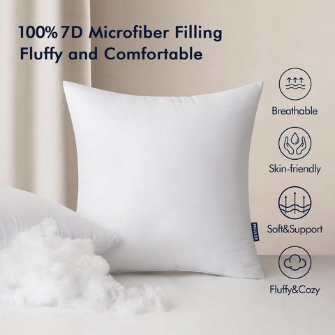MIULEE pillow insert with premium 7D fiber filling for plump, quick-rebound comfort.