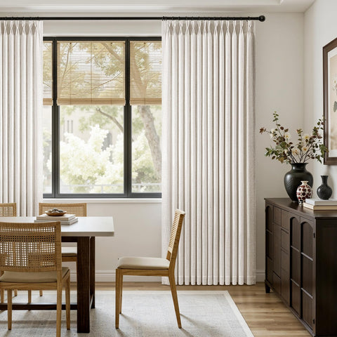 MIULEE privacy-enhancing drapes providing ample coverage while daylight remains.