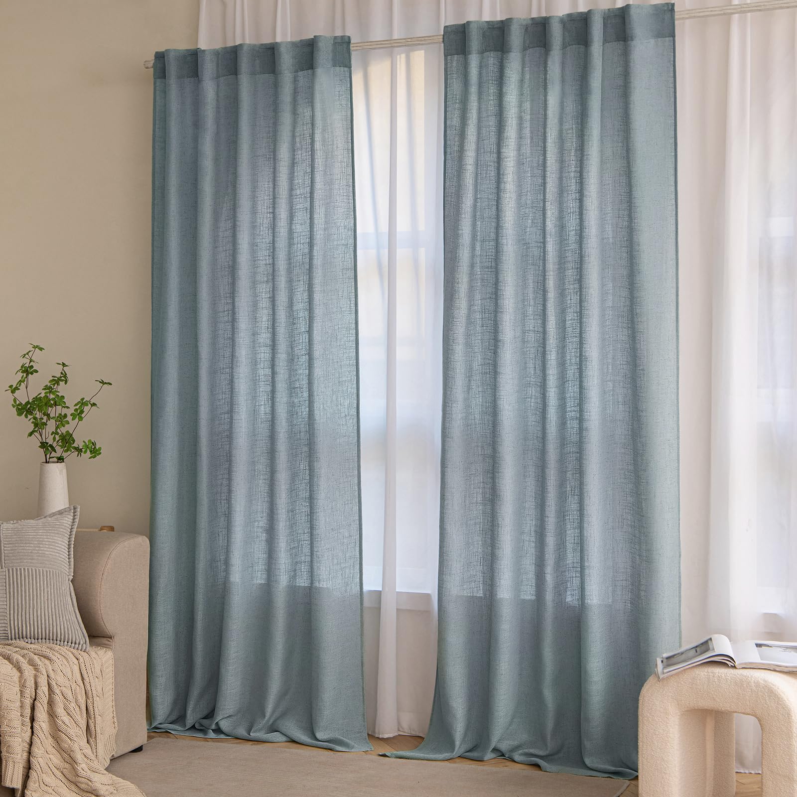 MIULEE privacy-friendly curtains diffuse light without full transparency.