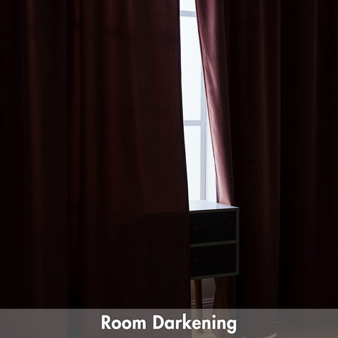 MIULEE rod-pocket dusty rose velvet curtains ready for easy installation