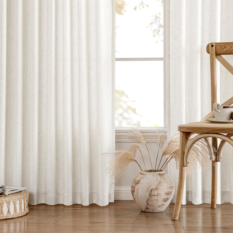 MIULEE room decor idea with natural white linen drapes