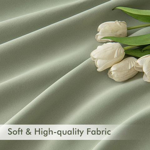 MIULEE sage green curtains fabric texture highlights premium weave and color richness.